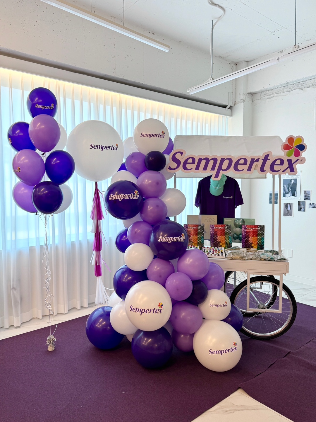 Balloon photo zone installed in a pop-up event space
