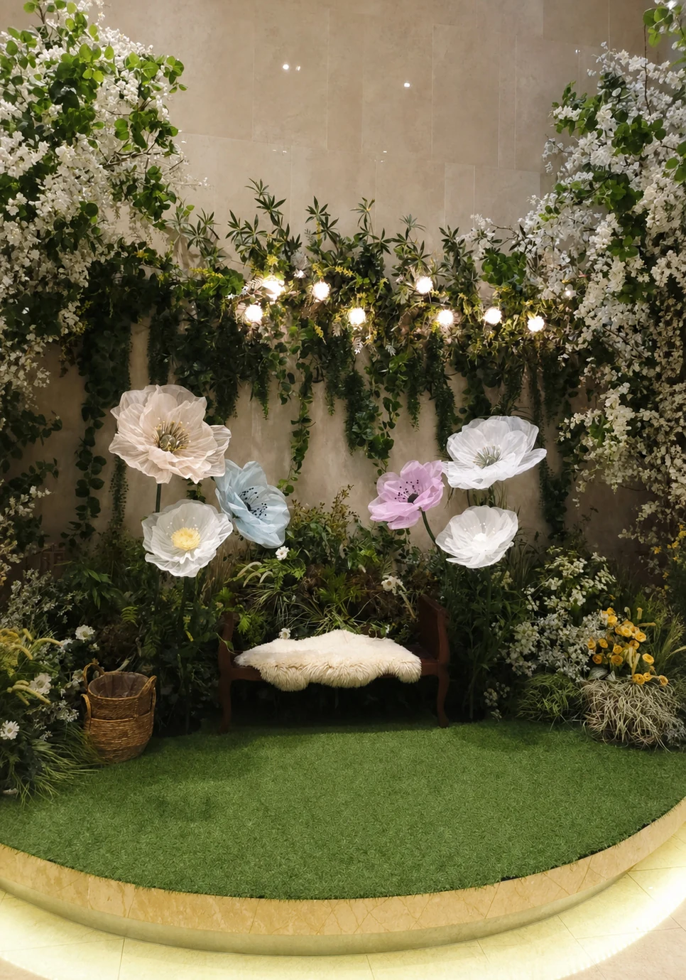 Bucheon Incheon Wedding Photo Zone Banner and Centerpieces