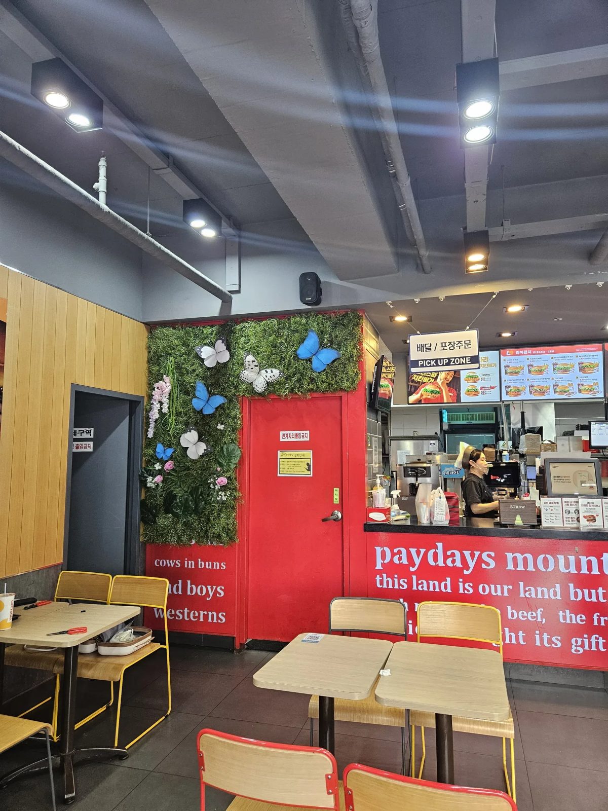 Dimensional wall planterior decor installed in a Lotteria store